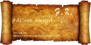 Fürst Kandid névjegykártya